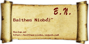 Balthes Niobé névjegykártya